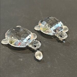 Swarovski 2 Baby Tortoises Set Crystal Turtle Figurine